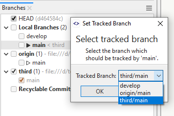 Set Tracked Remote Upstream
