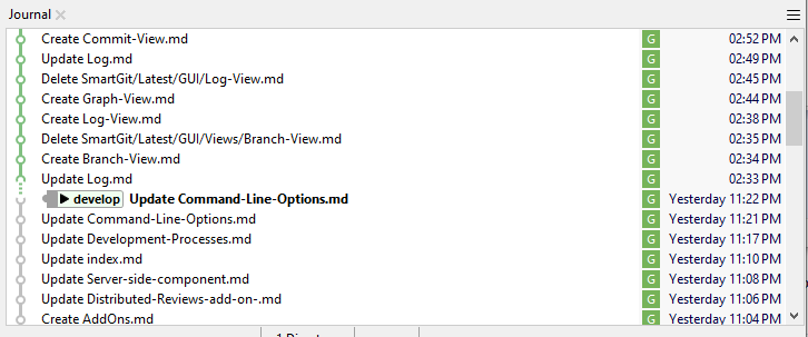 SmartGit Journal View